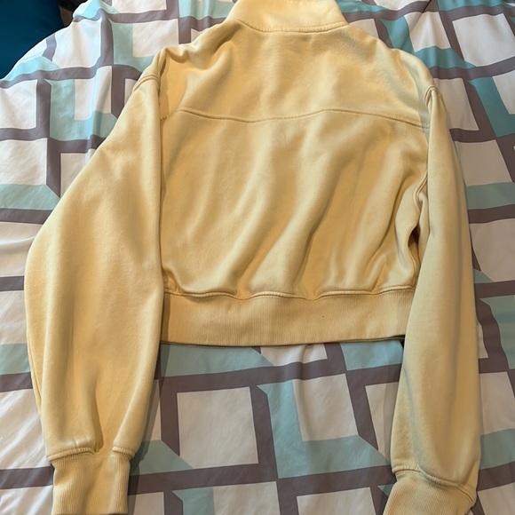 H & M, yellow turtle neck quarter zip sweater. Never worn. Size XS. - Picture 2 of 3